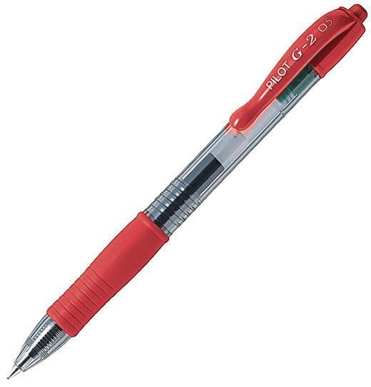 Kupi Pilot Gel roler G-2 0,5 rdeč BL-G2-5-R, 12 kom / Cena v trgovini Vsebo