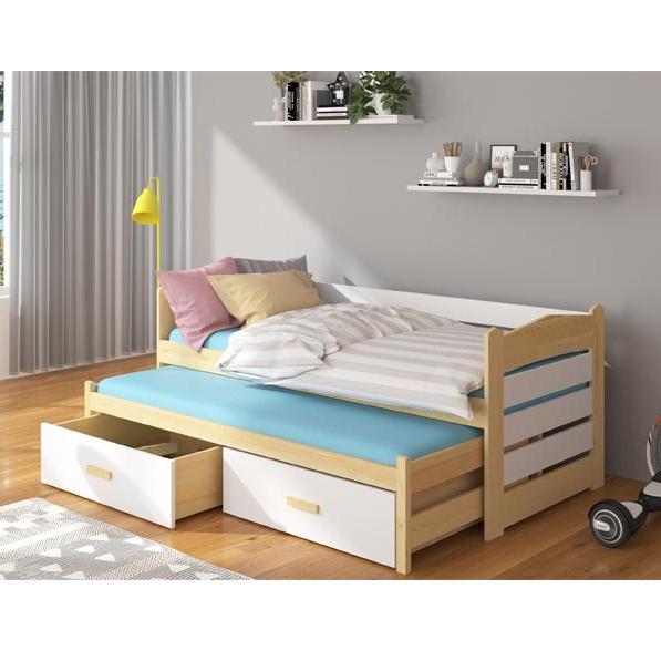 Kupi Otroška postelja Tiarro - 80x180  - naravni bor/bela / Cena v trgovini Vsebo