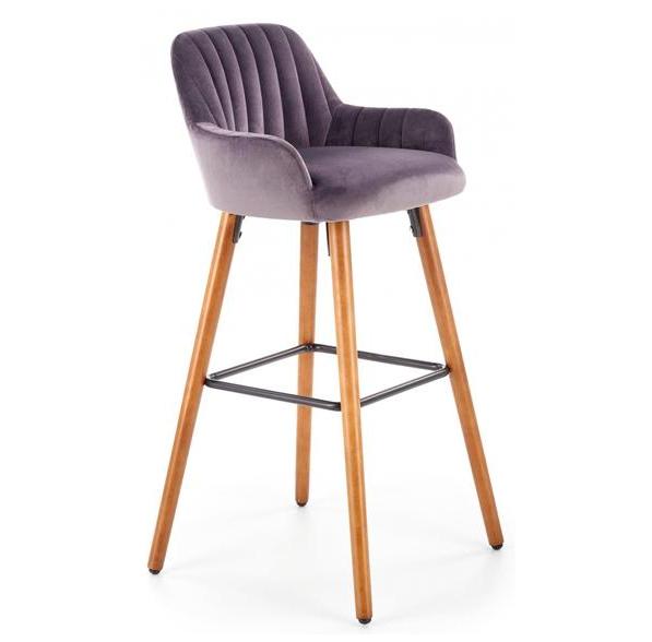 Kupi Barski stol H93 - temno siv/oreh / Cena v trgovini Vsebo