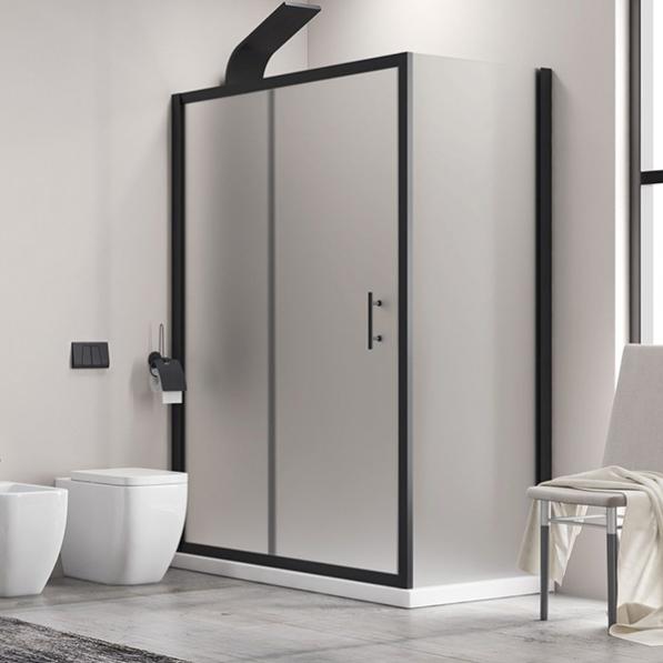 Kupi Tuš kabina Flora 500 Nero Satin 80x120 / Cena v trgovini Vsebo