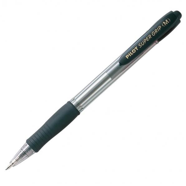 Kupi Pilot Kemični svinčnik SUPER GRIP M, črn BPGP-10R-M-B-B, 12 kom / Cena v trgovini Vsebo