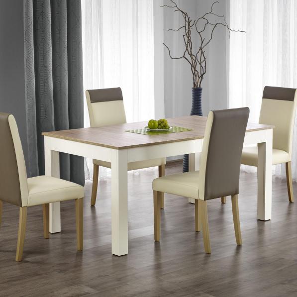 Kupi Raztegljiva miza Seweryn - sonoma hrast/ bela 160-300x90 cm / Cena v trgovini Vsebo