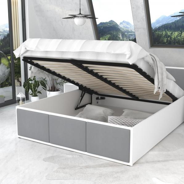 Kupi Postelja Panama tapecirana plus - 160x200 cm - bela / Cena v trgovini Vsebo