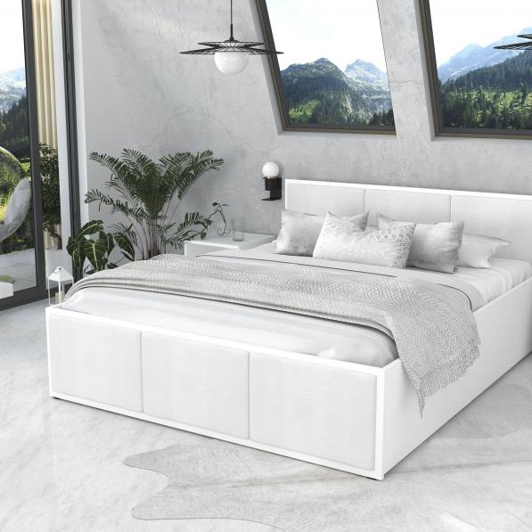 Kupi Postelja Panama tapecirana - 120x200 cm - bela / Cena v trgovini Vsebo