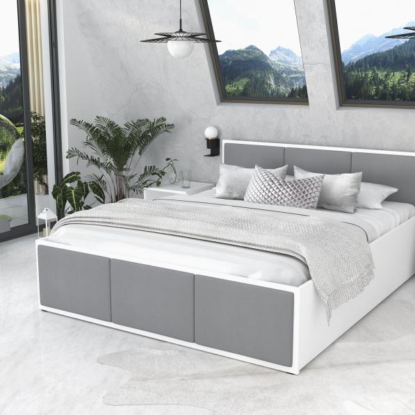 Kupi Postelja Panama tapecirana - 140x200 cm - bela / Cena v trgovini Vsebo