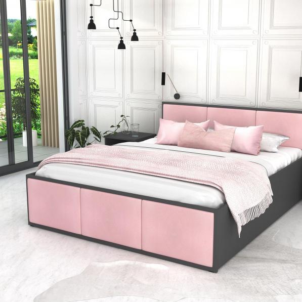 Kupi Postelja Panama tapecirana - 140x200 cm - siva / Cena v trgovini Vsebo