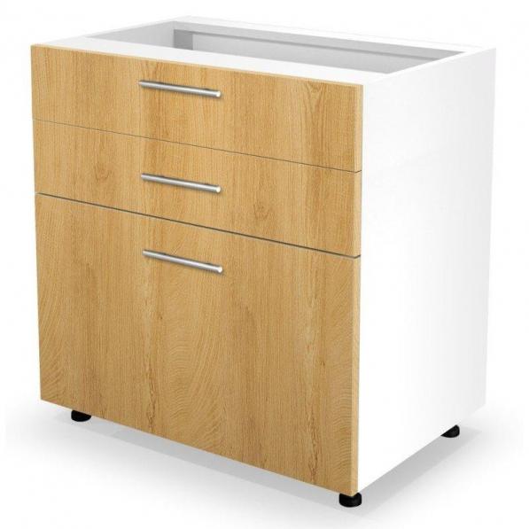 Kupi Spodnja kuhinjska omarica Vento DS3-80/82 - bela/medeni hrast / Cena v trgovini Vsebo
